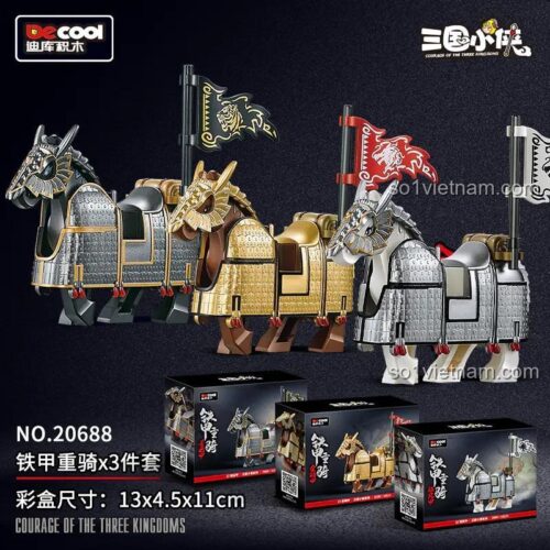 Toàn bộ sưu tập 3 mẫu đồ chơi mô hình Kỵ binh hạng nặng Tam Quốc Decool 20688, giá rẻ.