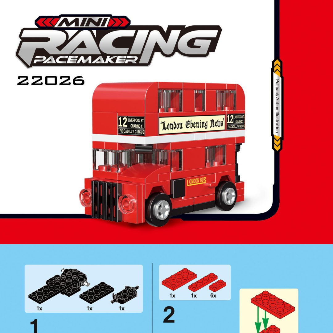 Xe Buýt Hai Tầng Đỏ London DECOOL 22026 Hướng dẫn lắp ráp DECOOL 226 Xe Buýt Hai Tầng Đỏ