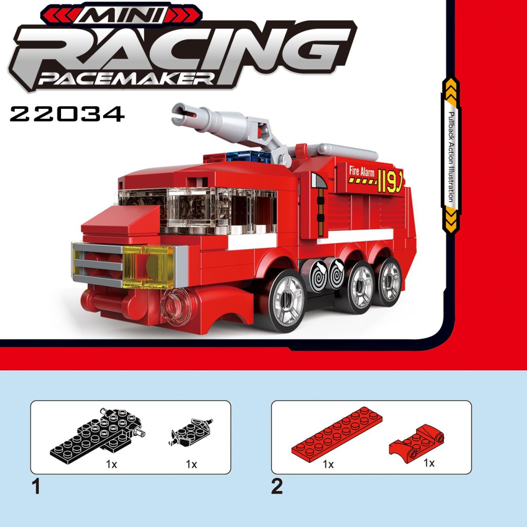 Xe Cứu Hỏa Mini Kéo Lùi 119 DECOOL Hướng Dẫn Lắp Ghép DECOOL 22034 Xe Cứu Hỏa Mini