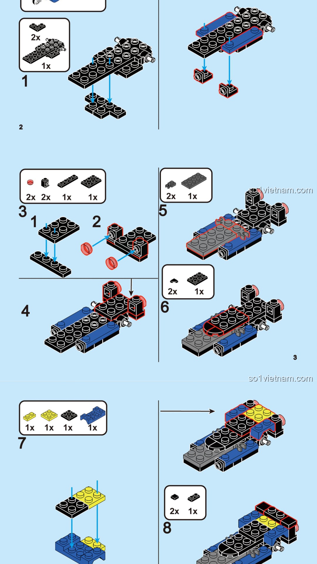 Xe Tuk Thái Lan Mini DECOOL 22038 Hướng dẫn DECOOL 22038 Mô hình xe Tuk