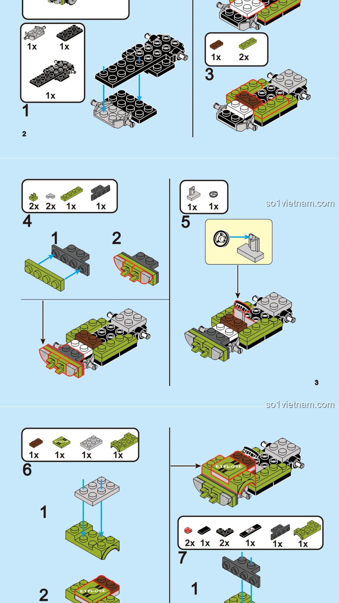 Xe Địa Hình Mini DECOOL 22040 Hướng dẫn lắp ráp DECOOL 22040 Xe Off-road Mini