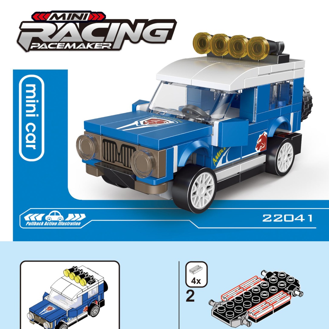 Xe Địa Hình Mini Kéo Lùi Blue Wind DECOOL 22041 hướng dẫn lắp ghép DECOOL 41 Xe Địa Hình Mini Kéo Lùi Blue Wind