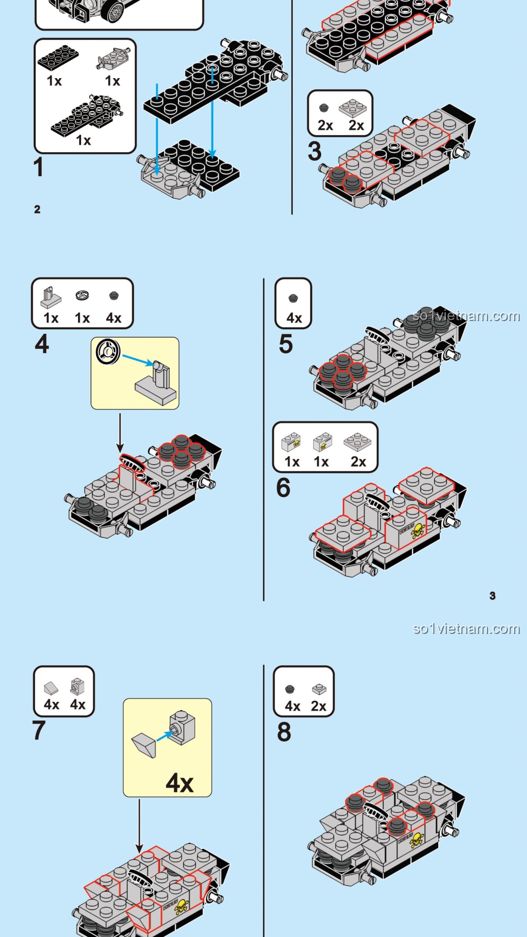 Xe Địa Hình Sa Mạc DECOOL 22042 hướng dẫn lắp ghép DECOOL 22042 Xe Địa Hình Sa Mạc