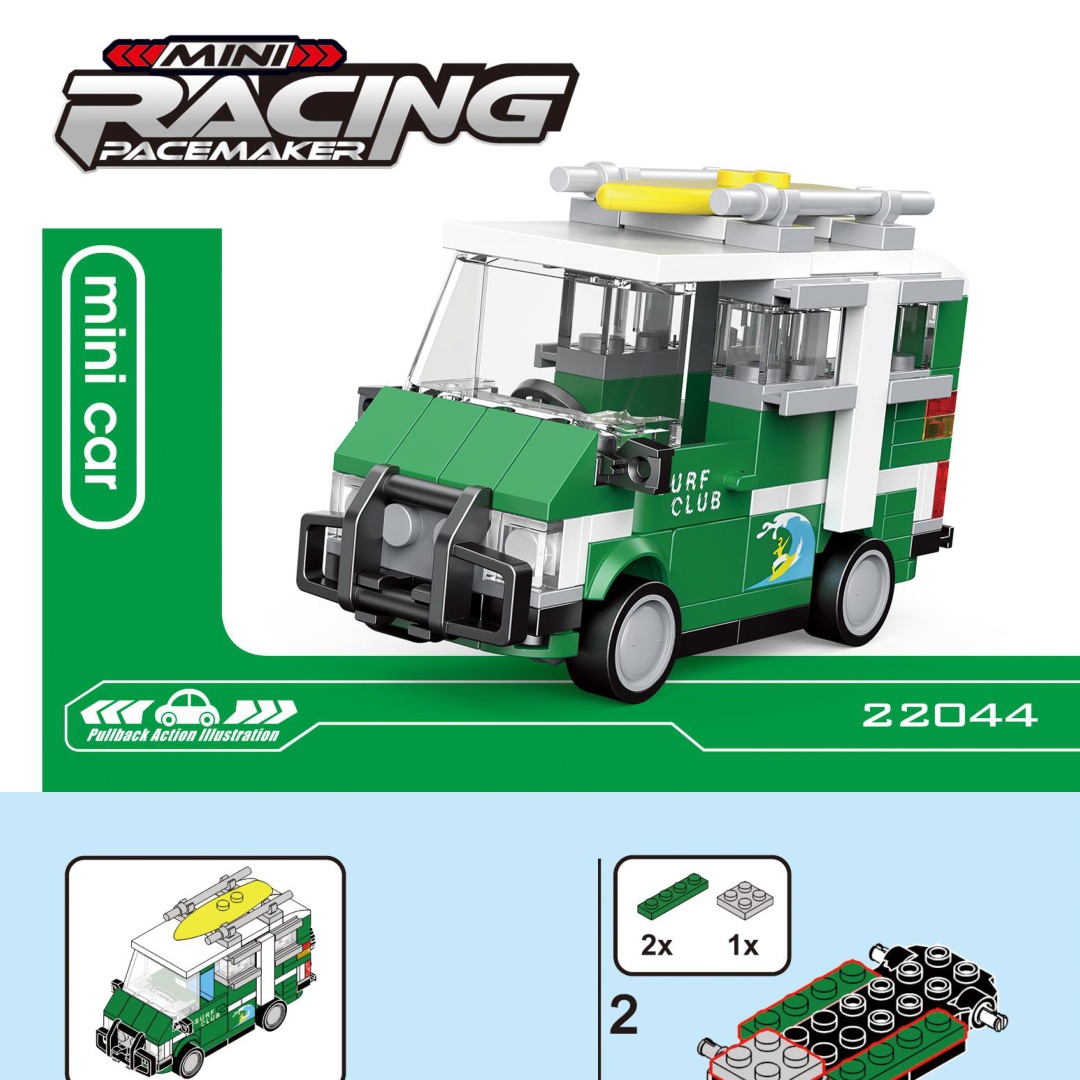 Xe Du Lịch Lướt Sóng Mini DECOOL 22044 Hướng Dẫn Lắp Ráp DECOOL 044 Xe Du Lịch Lướt Sóng