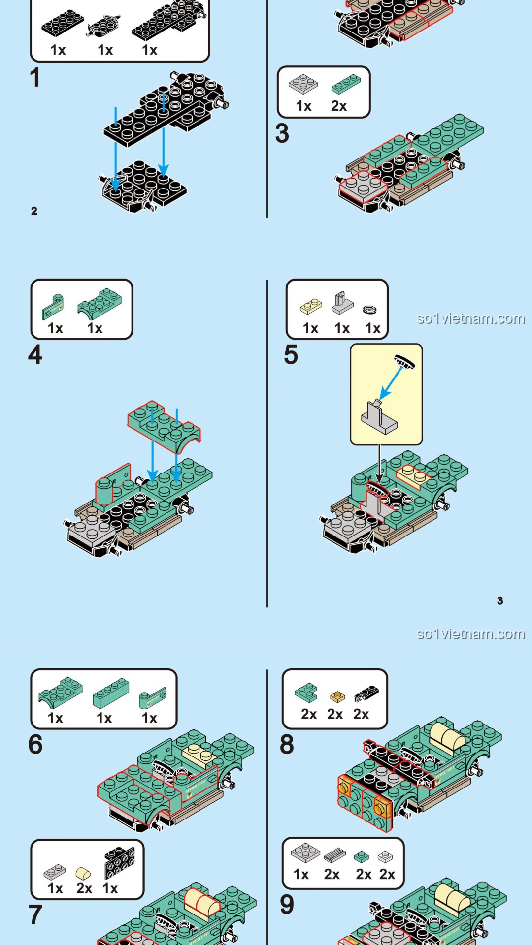 Hướng Dẫn Lắp Ráp DECOOL 22048 Xe Đua Mini - Sách DECOOL 22048 Xe Mô Hình Kéo Lùi