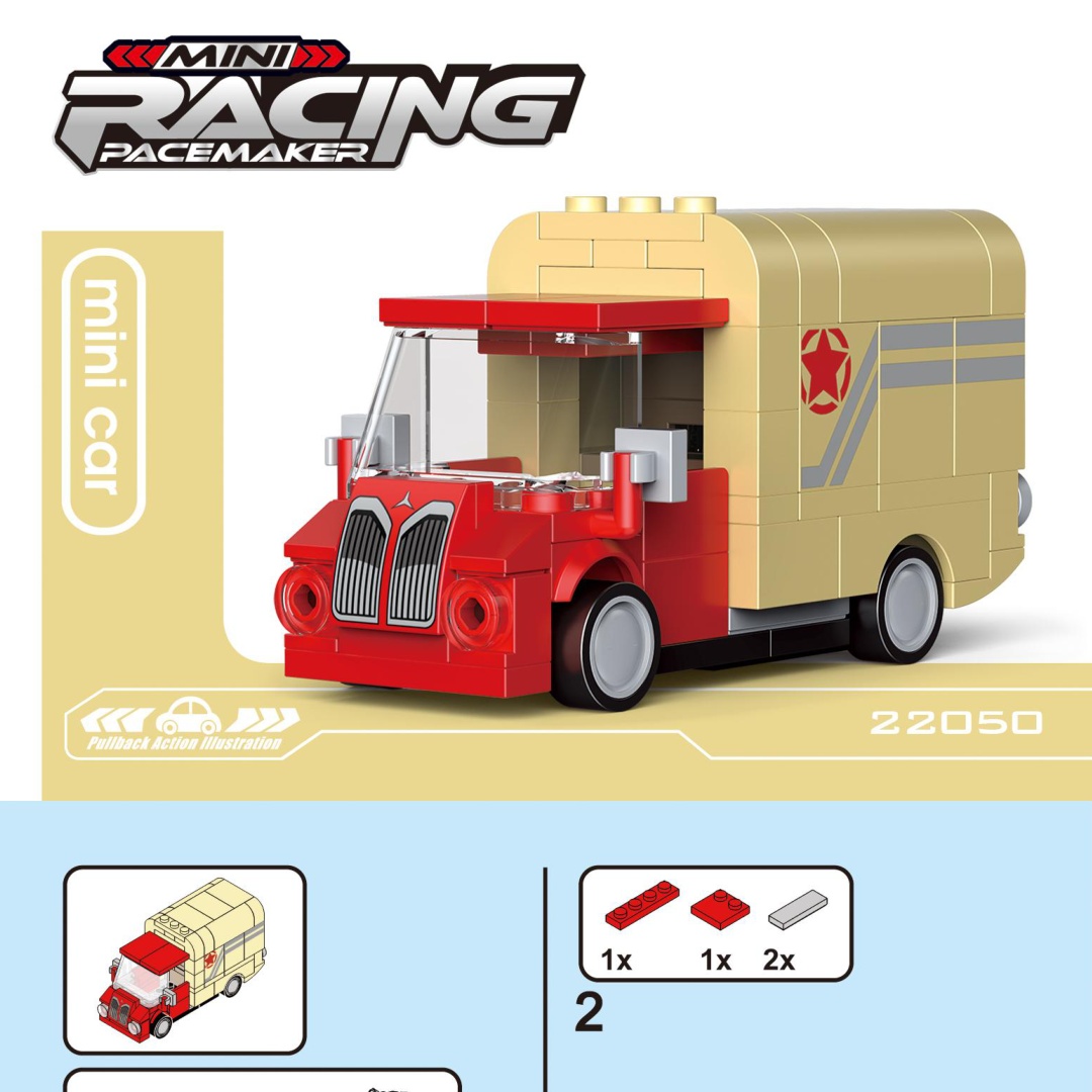 Sách Hướng Dẫn Lắp Ráp DECOOL 22050 Xe Tải Vận Chuyển Mini Kéo Lùi DECOOL Hướng Dẫn DECOOL 050 Xe Vận Chuyển Mini