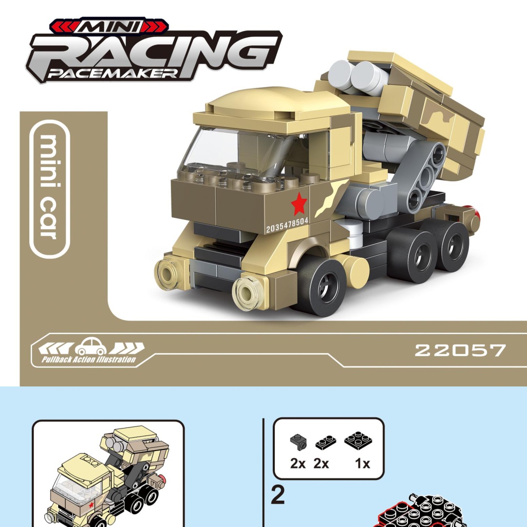 Sách Hướng Dẫn Lắp Ghép Xe Tải Phóng Tên Lửa Mini DECOOL 22057