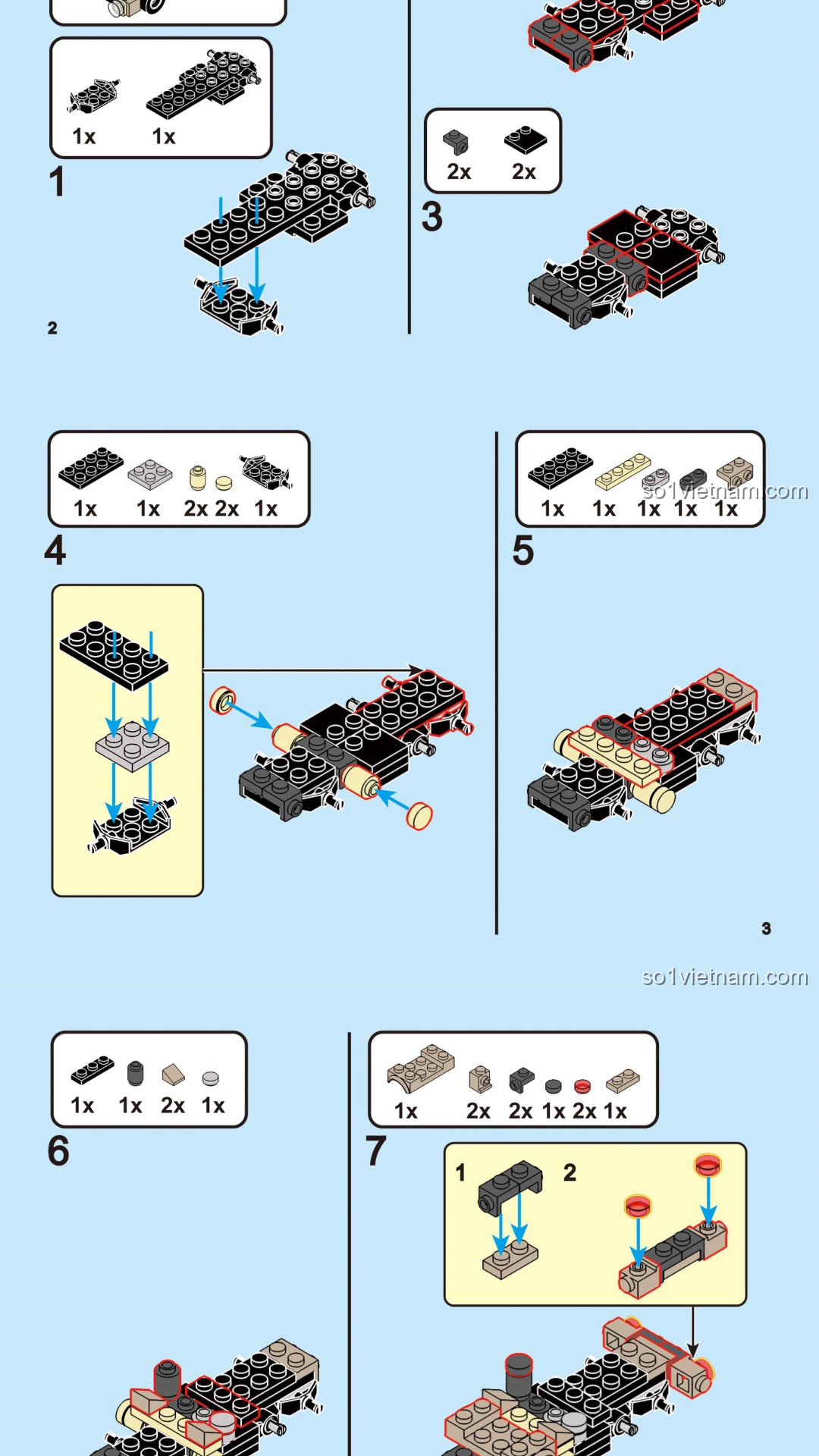 Hướng Dẫn Lắp Ghép DECOOL 22057 Xe Quân Sự Mini