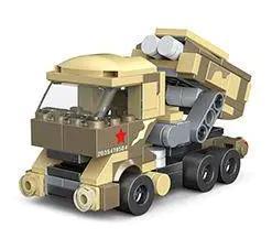 Hộp bộ lắp ghép DECOOL 22057 Xe Tải Phóng Tên Lửa Mini, đồ chơi lắp ráp quân sự cho bé trai 6 tuổi, giá rẻ.