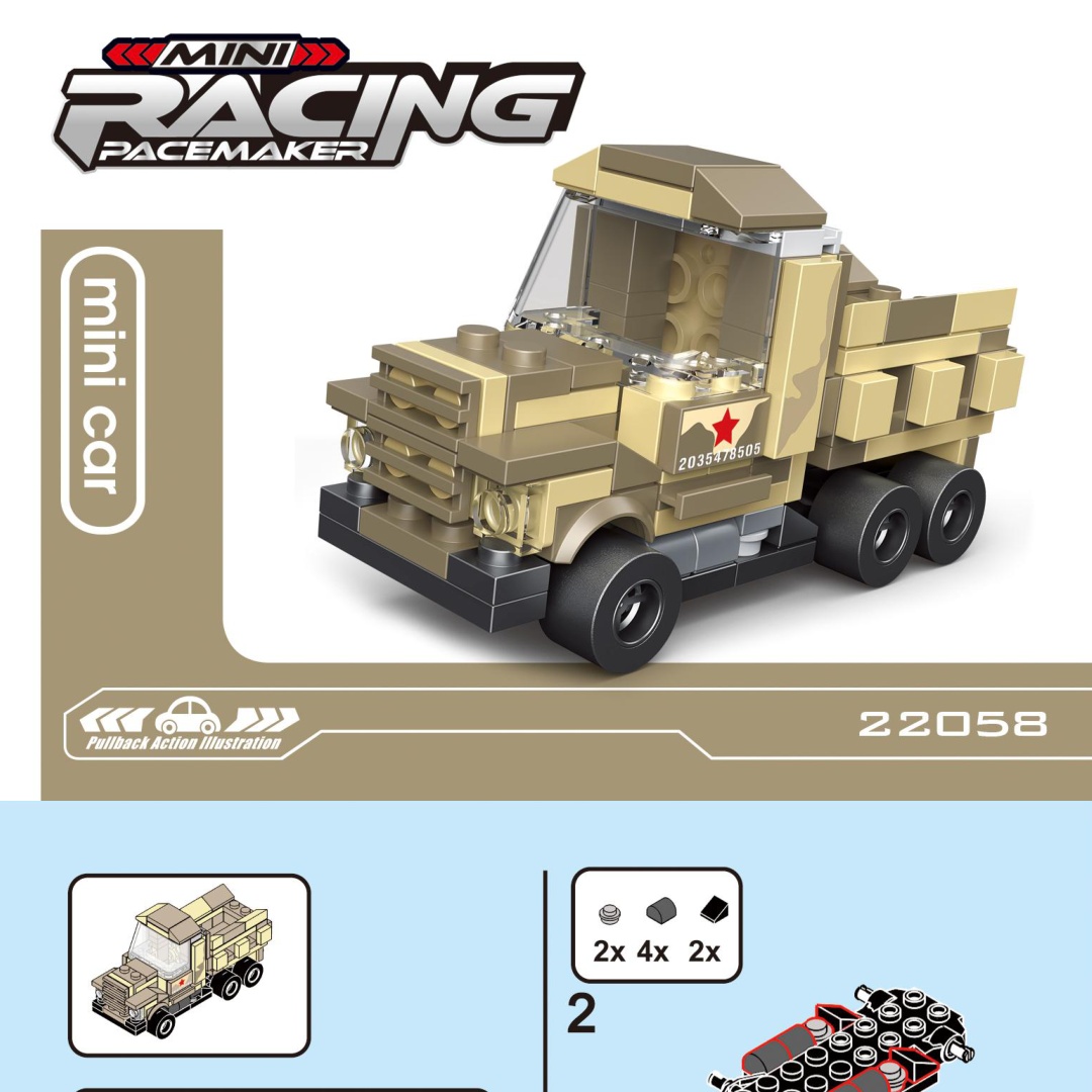 hướng dẫn DECOOL 22058 Xe Quân Sự Địa Hình Mini sách DECOOL 22058 Xe Địa Hình Quân Đội