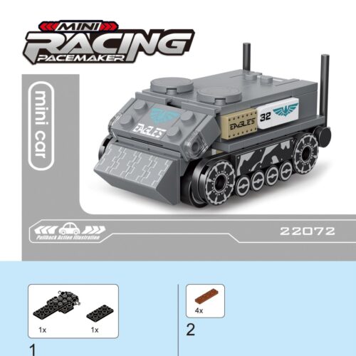 Xe tăng chiến thuật Mini hồi lực Decool 22072 hướng dẫn lắp ghép Decool BrickCool 22072 Xe tăng hồi lực