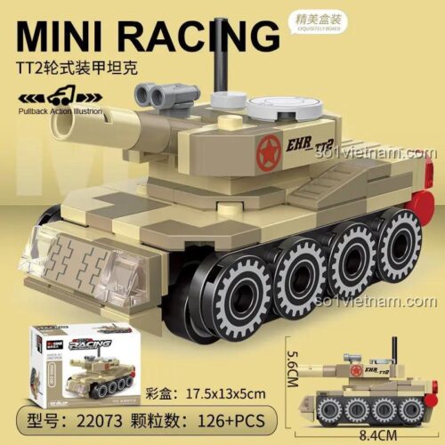 Bộ lắp ghép Xe Tăng Mini Kéo Lùi Decool 22073 chất lượng cao, đồ chơi mô hình cho bé trai 6 tuổi giá tốt, kích thích tư duy sáng tạo.