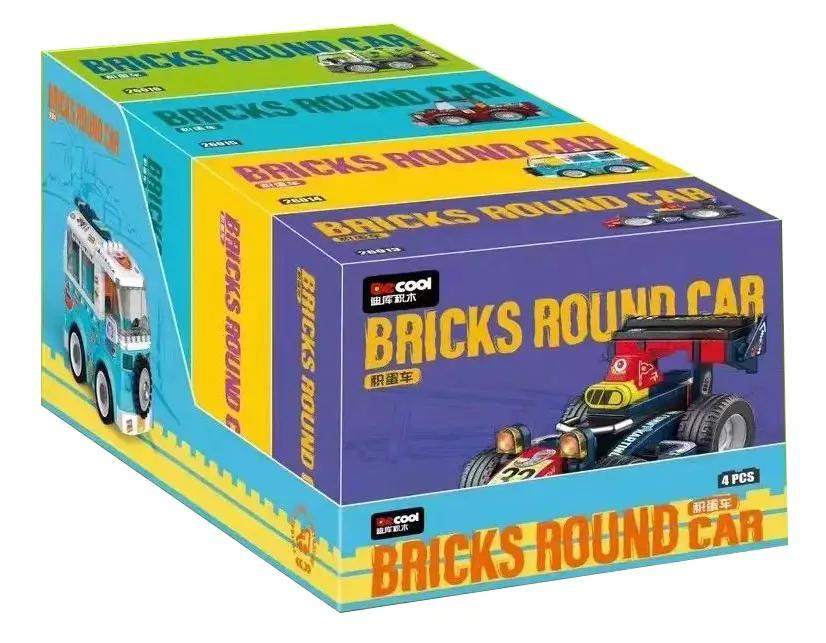 Bộ lắp ghép Decool 26015 Bricks Round Car hộp tổng giá rẻ cho bé trai 6 tuổi, đồ chơi mô hình xe kéo lùi chất lượng cao
