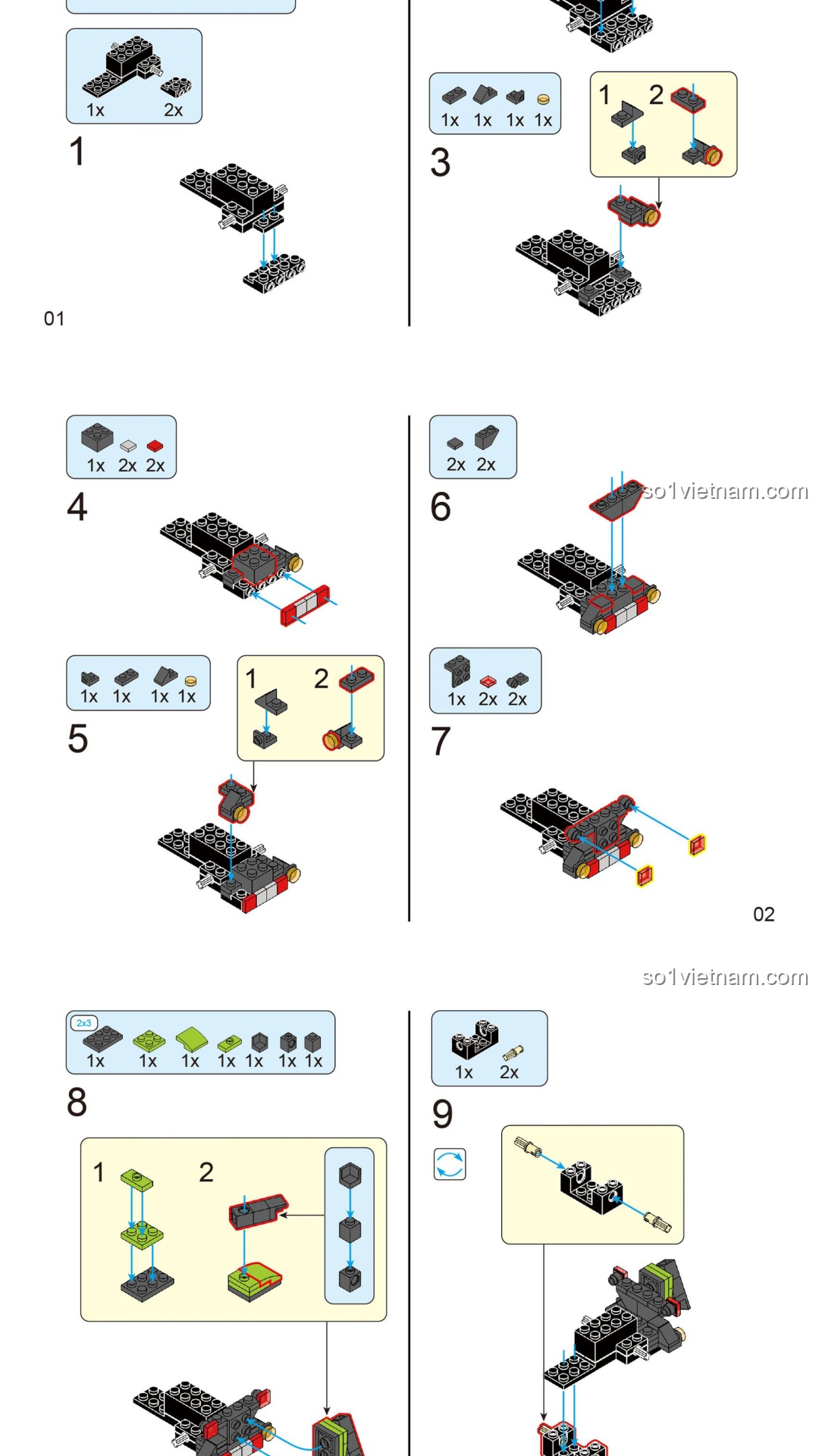 Sách hướng dẫn Decool 26016 Xe Bồn Trộn Bê Tông sách lắp ghép Decool 26016 Xe Bồn Trộn Bê Tông