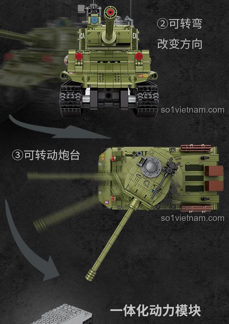 Minh họa tính năng rẽ hướng và xoay tháp pháo của Xe tăng chiến đấu M4A3 3908.