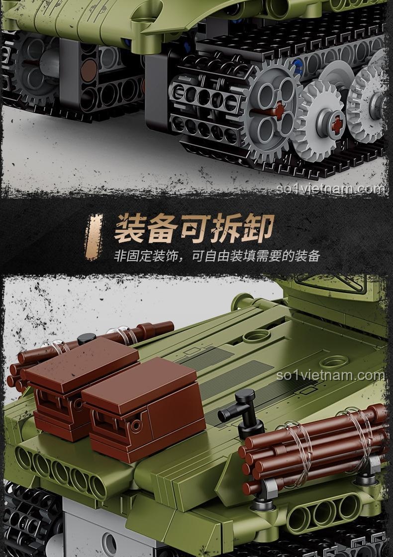 Các trang bị có thể tháo rời trên bộ lắp ráp Decool 3908, cho phép tùy chỉnh theo ý thích.