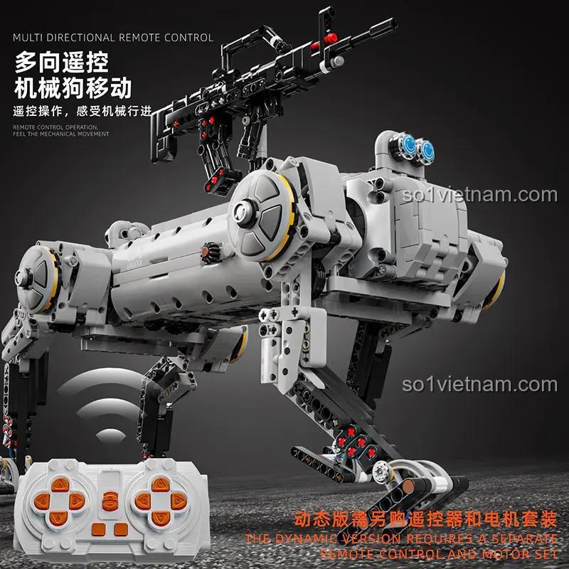 Điều khiển robot chó máy không người lái 12GO 96009, bộ lắp ghép 1613 mảnh, đồ chơi mô hình robot chiến đấu, đồ chơi giáo dục cho bé trai 6 tuổi, điều khiển từ xa