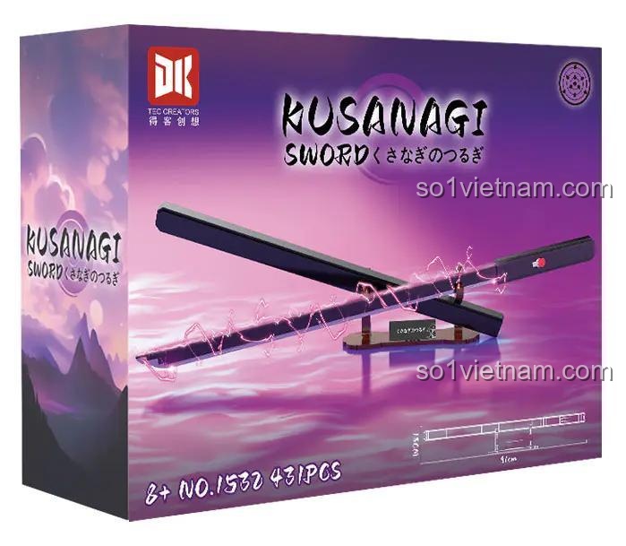 Hộp sản phẩm bộ lắp ghép kiếm Kusanagi của Sasuke DK 1532, gồm 431 chi tiết, giá rẻ.