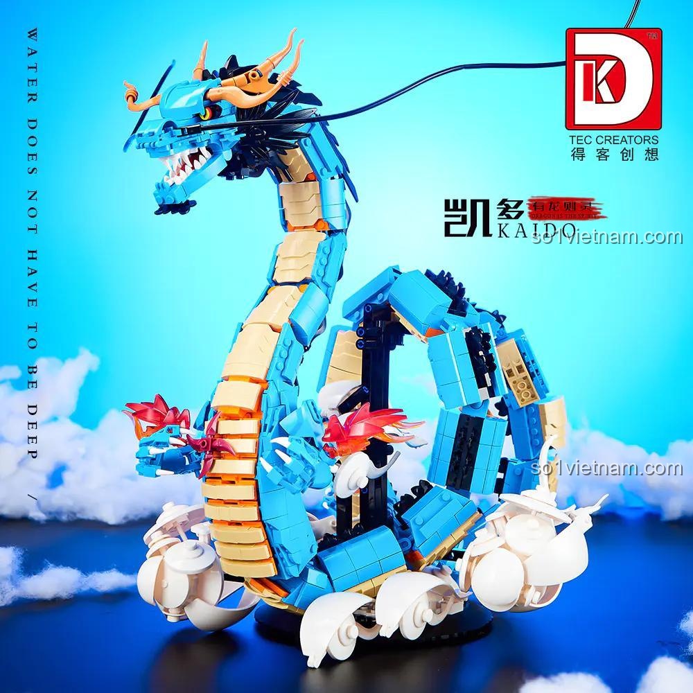 đồ chơi mô hình Rồng Xanh Kaido DK 5011, mô hình lớn, khớp xoay đa chiều, đồ chơi lắp ráp cho bé trai 8 tuổi