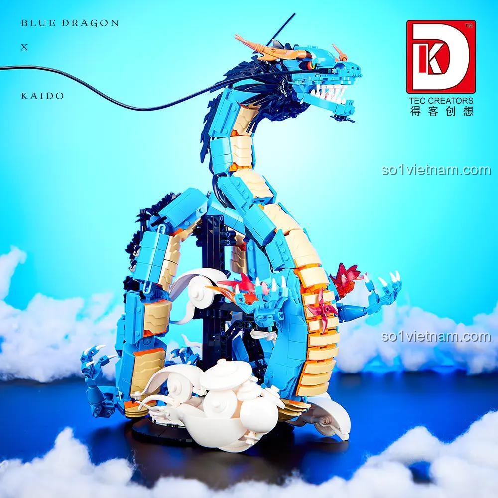 đồ chơi lắp ráp Rồng Xanh Kaido DK 5011, mô hình Kaido Tứ Hoàng Dạng Rồng, chi tiết tinh xảo, đồ chơi cho bé trai 8 tuổi