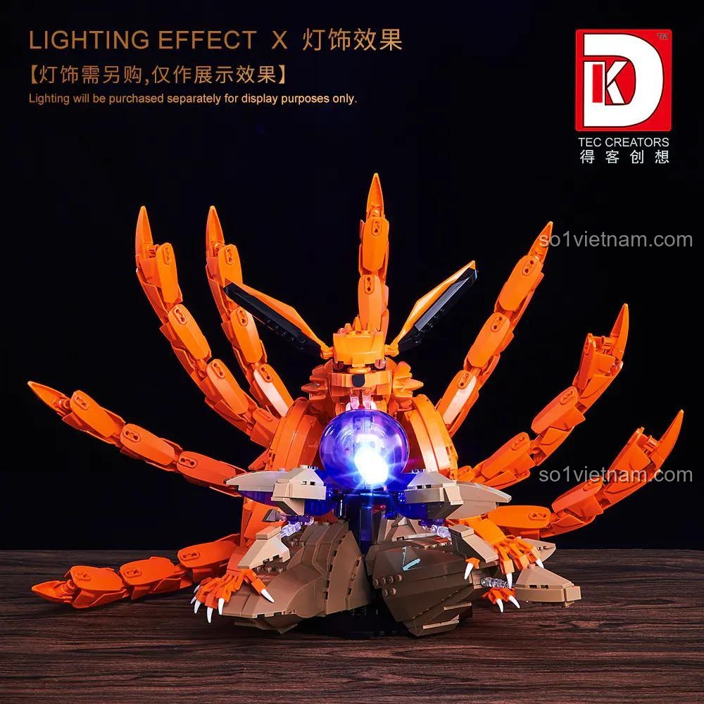 Bộ lắp ghép Cửu Vĩ Naruto DK 5012, đồ chơi mô hình Hồ ly chín đuôi Naruto có đèn LED, kích thích sáng tạo, giá bình dân.