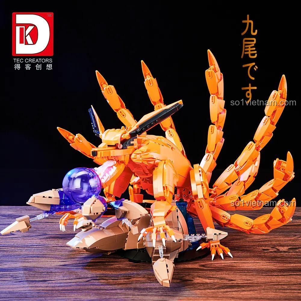 Bộ lắp ghép Cửu Vĩ Naruto DK 5012, đồ chơi mô hình Hồ ly chín đuôi Naruto, thiết kế tinh tế, đáng tiền, cho bé trai 8 tuổi.