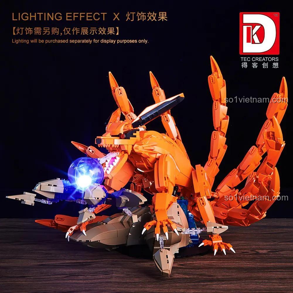 Đồ chơi lắp ráp Kurama Naruto DK 5012, mô hình Cửu Vĩ Naruto với hiệu ứng đèn LED, phát triển tư duy, giá tiết kiệm.