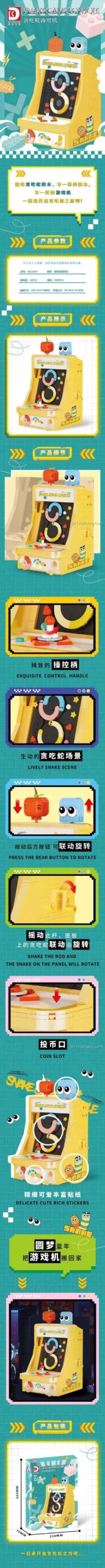 Chi tiết lắp ráp Máy Game Rắn Săn Mồi DK 5017, Bộ lắp ghép đồ chơi game cho bé 8 tuổi