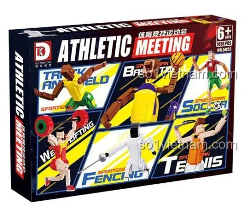Bộ lắp ghép DK 5022 Vận động viên thể thao Olympic, đồ chơi mô hình Cầu thủ bóng đá, set đồ chơi TEC CREATORS cho bé trai bé gái 6 tuổi