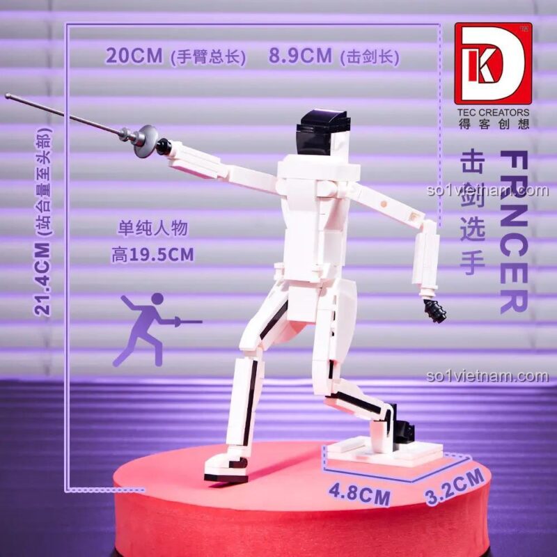 TEC CREATORS 5022 Bộ mô hình thể thao, bộ đồ chơi Vận động viên cầu lông, kích thước chi tiết cho bé 6 tuổi