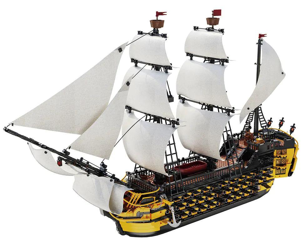 Bộ lắp ghép Tàu Chiến Thuyền Buồm Endeavor DK 6005, mô hình lớn 88cm, đồ chơi lắp ráp giá tốt cho bé trai 8 tuổi yêu phiêu lưu.