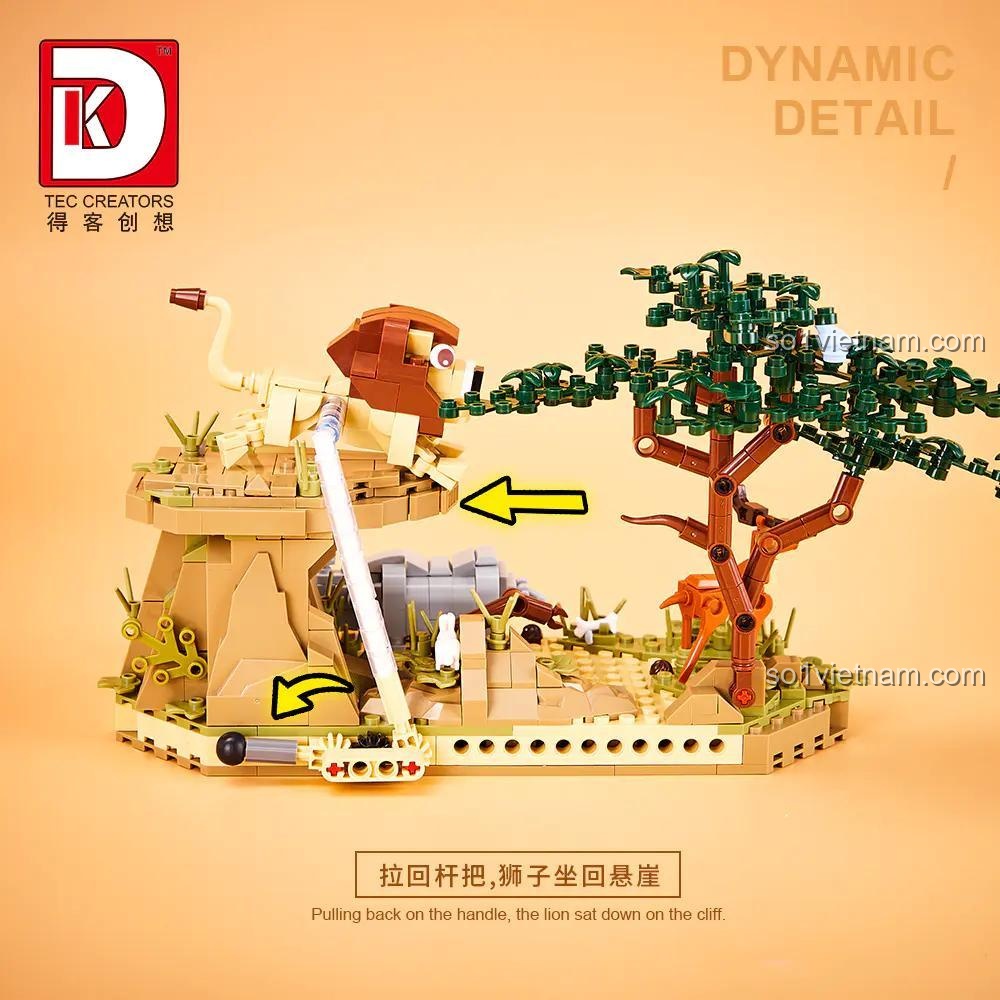 Cơ chế mô phỏng sư tử nhảy bằng cần gạt trong mô hình Rừng Nhiệt Đới Savanna DK 6025