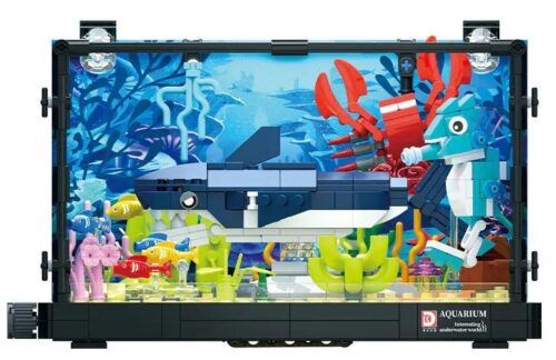 Ảnh chụp hộp sản phẩm bộ xếp hình Thế giới dưới nước Atlantis DK 7020, gồm 648 chi tiết, phù hợp làm quà tặng cho trẻ em.