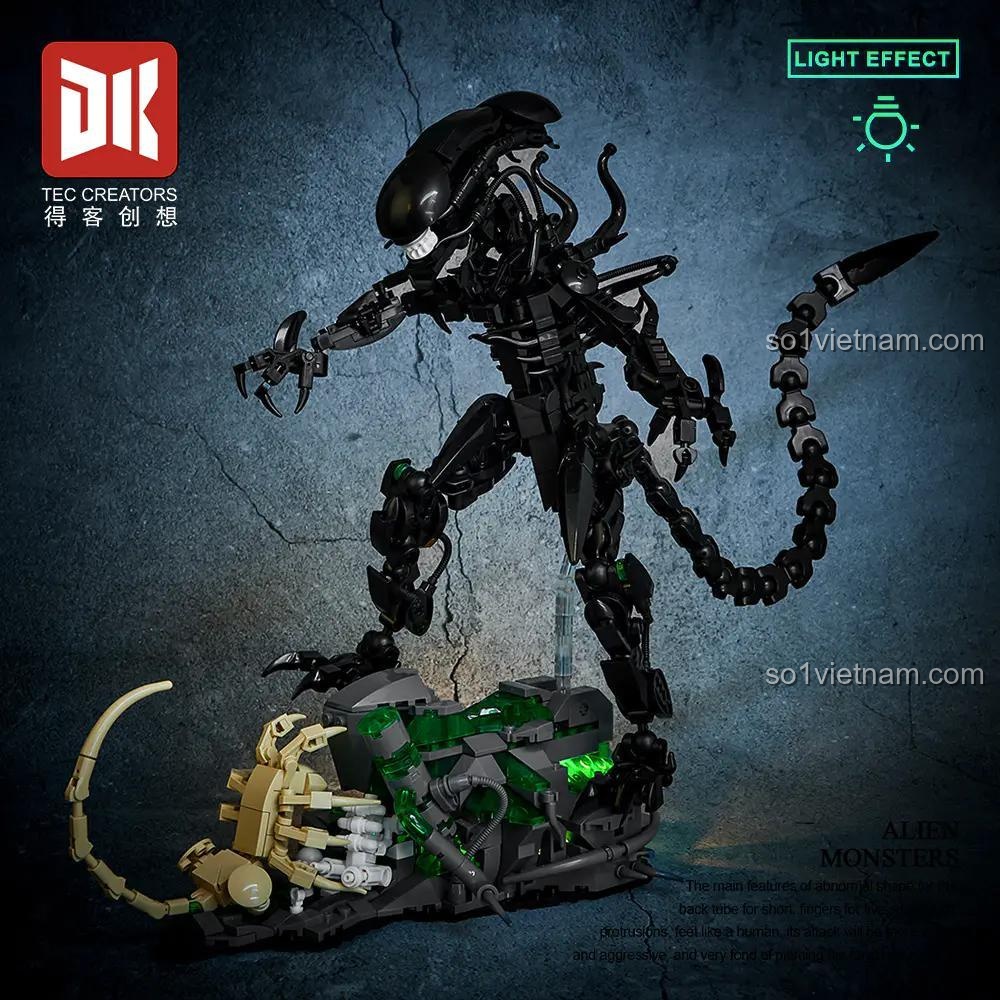 Mô hình Alien Monsters DK 7048 có hiệu ứng ánh sáng, đồ chơi lắp ghép cho bé 8 tuổi