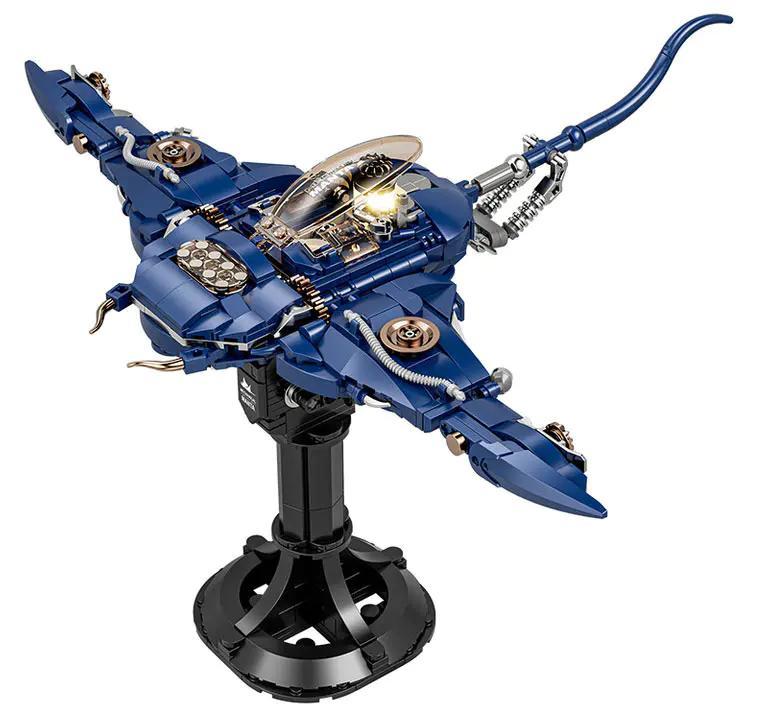 bộ lắp ghép Cá Đuối Cơ Khí DK 7054, mô hình cá đuối máy có đèn LED, đồ chơi lắp ghép cho con trai 8 tuổi, giá tốt