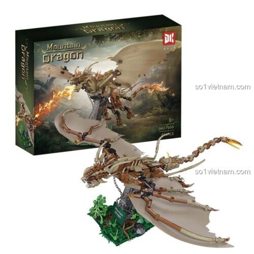 Mô hình Rồng Đuôi Gai Hungary DK 7055 từ Harry Potter, bộ lắp ghép 886 mảnh cho bé trai 8 tuổi, giá rẻ.