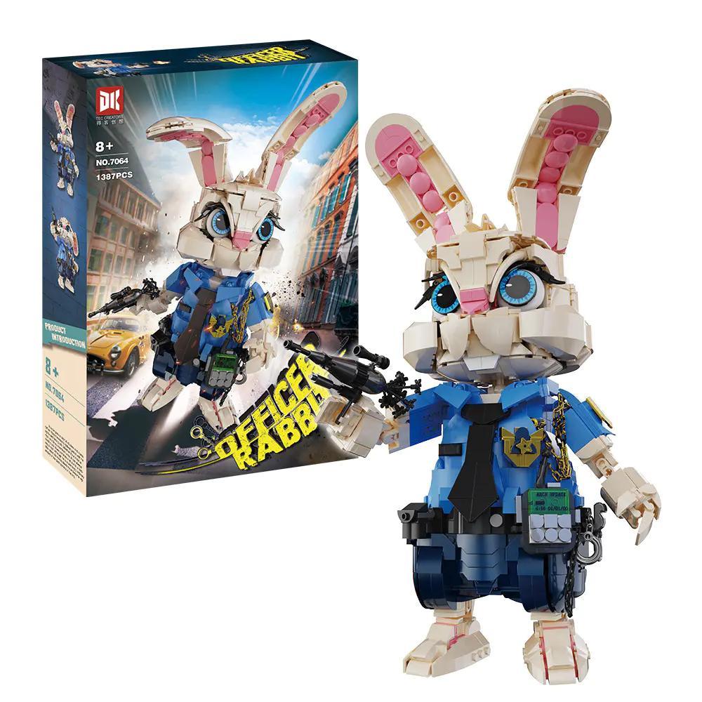 Bộ lắp ghép Cảnh sát Thỏ Judy Hopps DK 7064 cho bé gái 8 tuổi, mô hình cao 38cm giá rẻ.