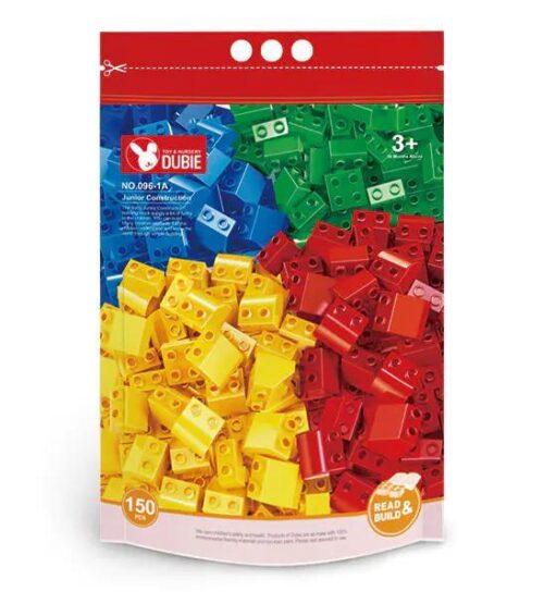 Hộp bộ lắp ghép DUBIE 096-1A dành cho bé mới bắt đầu, 150 mảnh, màu sắc tươi sáng, độ tuổi 3+
