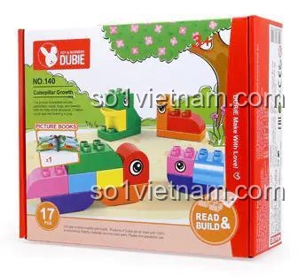 Hộp sản phẩm Bộ Lắp Ghép Mô Hình Sâu Bướm Tăng Trưởng DUBIE 140, đồ chơi giáo dục cho bé 3 tuổi