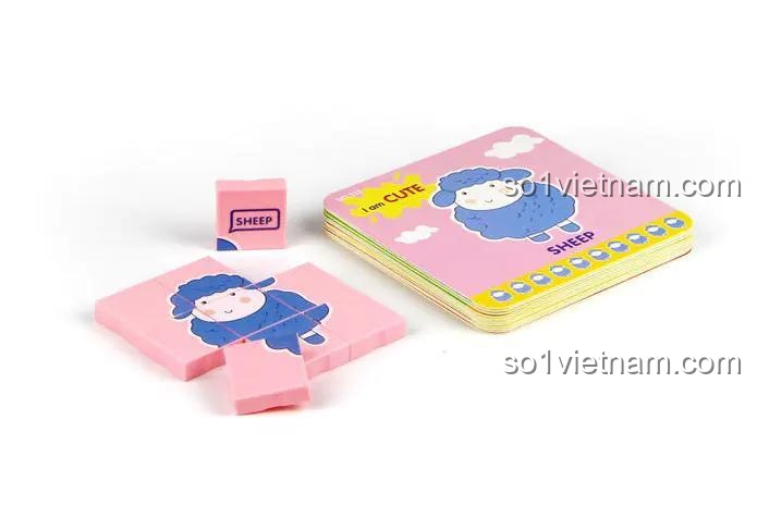 Mô hình cừu được lắp ráp từ bộ DUBIE 312, đồ chơi giáo dục cho bé gái