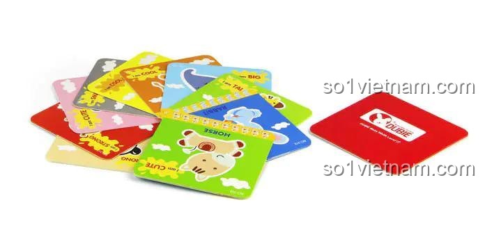 Bộ thẻ học tập đi kèm bộ DUBIE 312, giúp bé nhận biết động vật