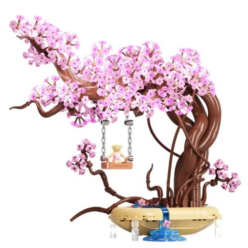 Bộ lắp ghép Cây Anh Đào Mùa Xuân DUMEC A D1310, mô hình cây anh đào với xích đu và gấu bông, 780 mảnh, độ tuổi 6+, màu hồng chủ đạo, đồ chơi giáo dục cho bé gái