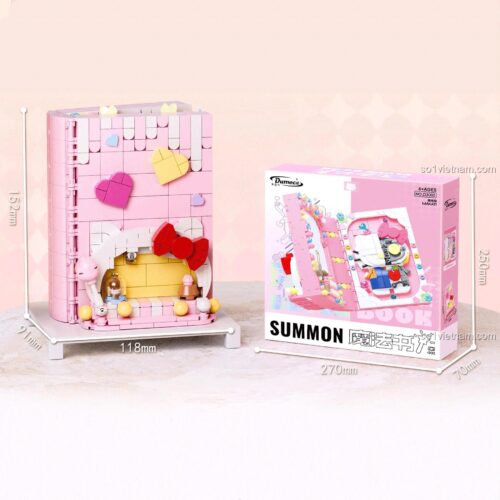 Dumeca D3005 Bộ lắp ghép Sách Phép Thuật Hello Kitty, Kích thước hộp và mô hình, Đồ chơi xếp hình Hello Kitty cho bé gái 6 tuổi, Ký Ức Tuổi Thơ, Giá tốt