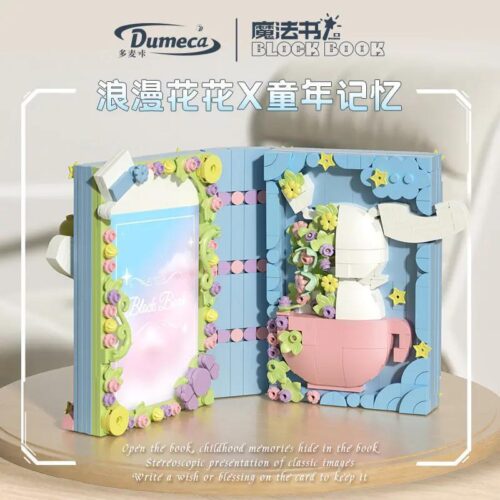Dumeca D3007 Phù Thủy Nhỏ Sáng Tạo Sách Phép Thuật - Bộ lắp ghép mini block, màu hồng, xanh dương, xanh lá, trắng, vàng, 757 mảnh, 6+ tuổi, Con gái, Ký Ức Tuổi Thơ, Mở ra như cuốn sách, trang trí sinh động