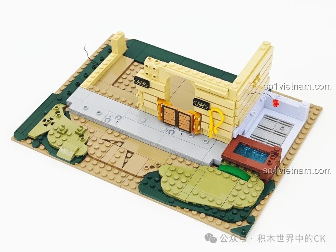 Xây dựng những bức tường đầu tiên cho mô hình Khu chăm sóc ngựa FunWhole F9080, tích hợp dây đèn LED.