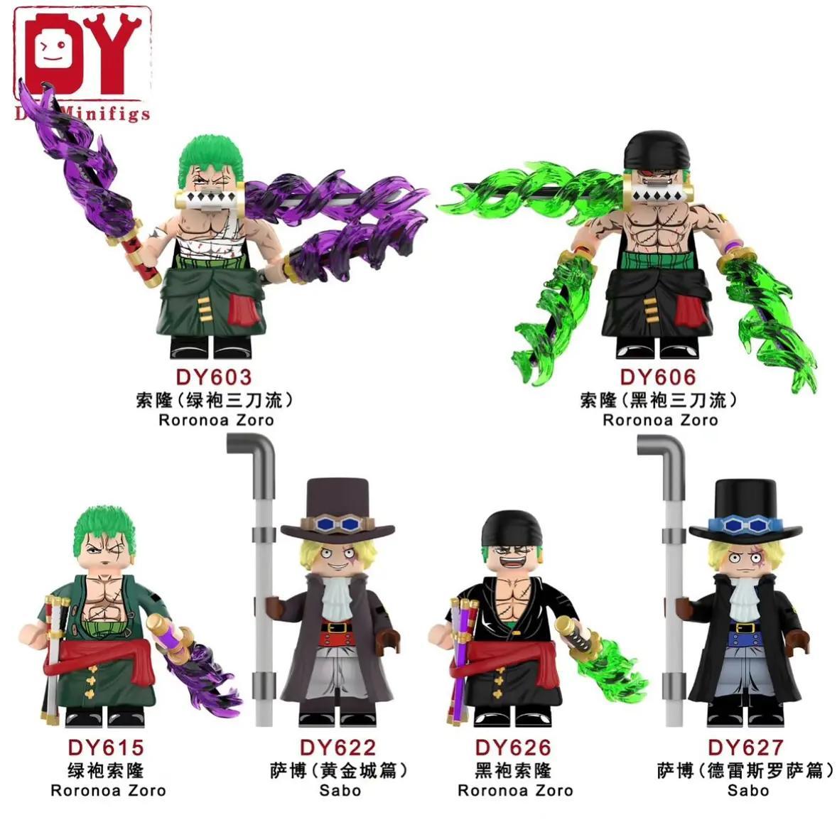 DY_Minifigs DY626 Roronoa Zoro (Hắc bào Roronoa Zoro) - Bộ đồ chơi nhân vật anime, 6 minifigures Roronoa Zoro và Sabo, phù hợp cho bé trai 6 tuổi, giá tốt