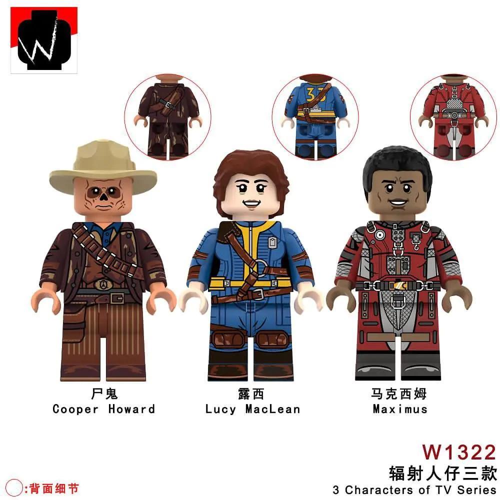 Bộ đồ chơi Minifigure Fallout W1322 gồm 3 nhân vật Cooper Howard, Lucy MacLean, Maximus. Đồ chơi mô hình giá rẻ cho con trai 14 tuổi.