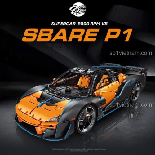 Tổng thể mô hình siêu xe Sabre P1 EIKEE Y18001, đồ chơi lắp ghép Technic cho bé trai 14 tuổi, tốc độ đỉnh cao