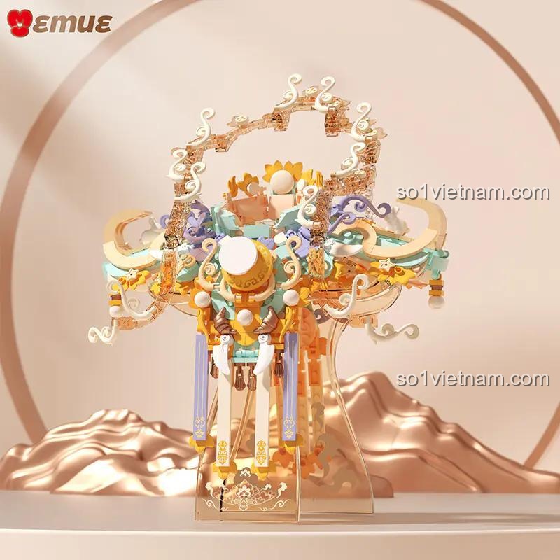 EMUE EM0008 Mô hình trang trí phong cách Trung Hoa 619 mảnh ghép, đồ chơi lắp ghép phong cách Trung Hoa, đồ chơi sáng tạo cho bé 6 tuổi