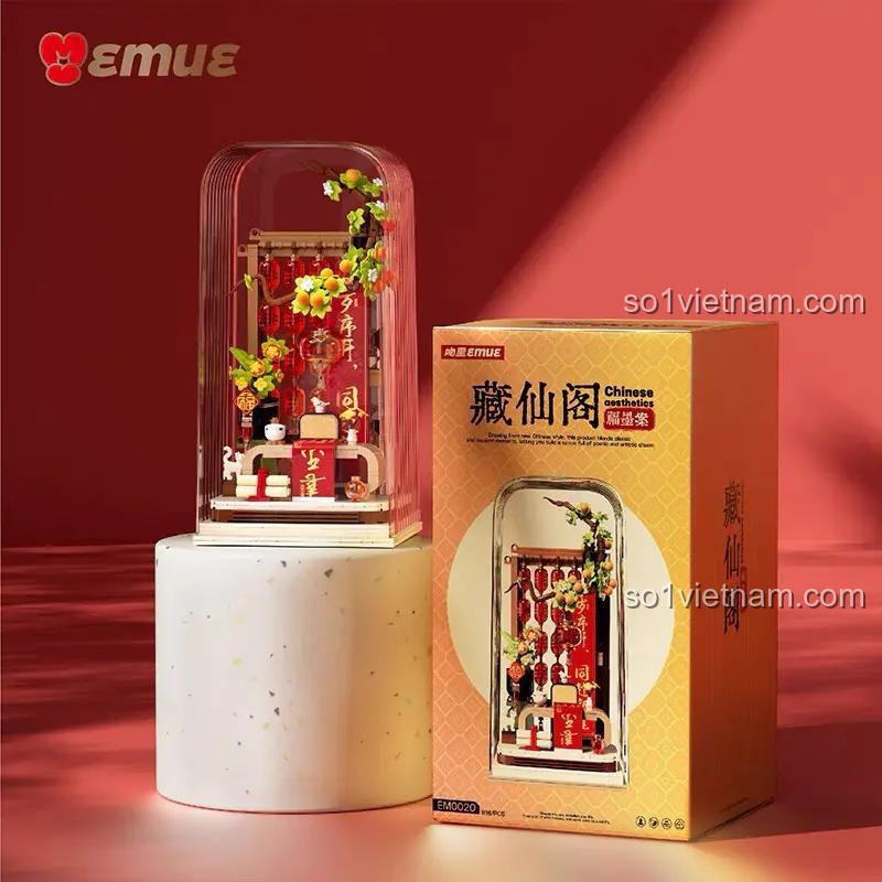 Bộ lắp ghép EMUE EM0020 Cung Điện Tiên Cảnh 816 mảnh, mô hình kiến trúc Trung Hoa, trang trí Tết, đồ chơi sáng tạo cho bé 6 tuổi, giá tốt